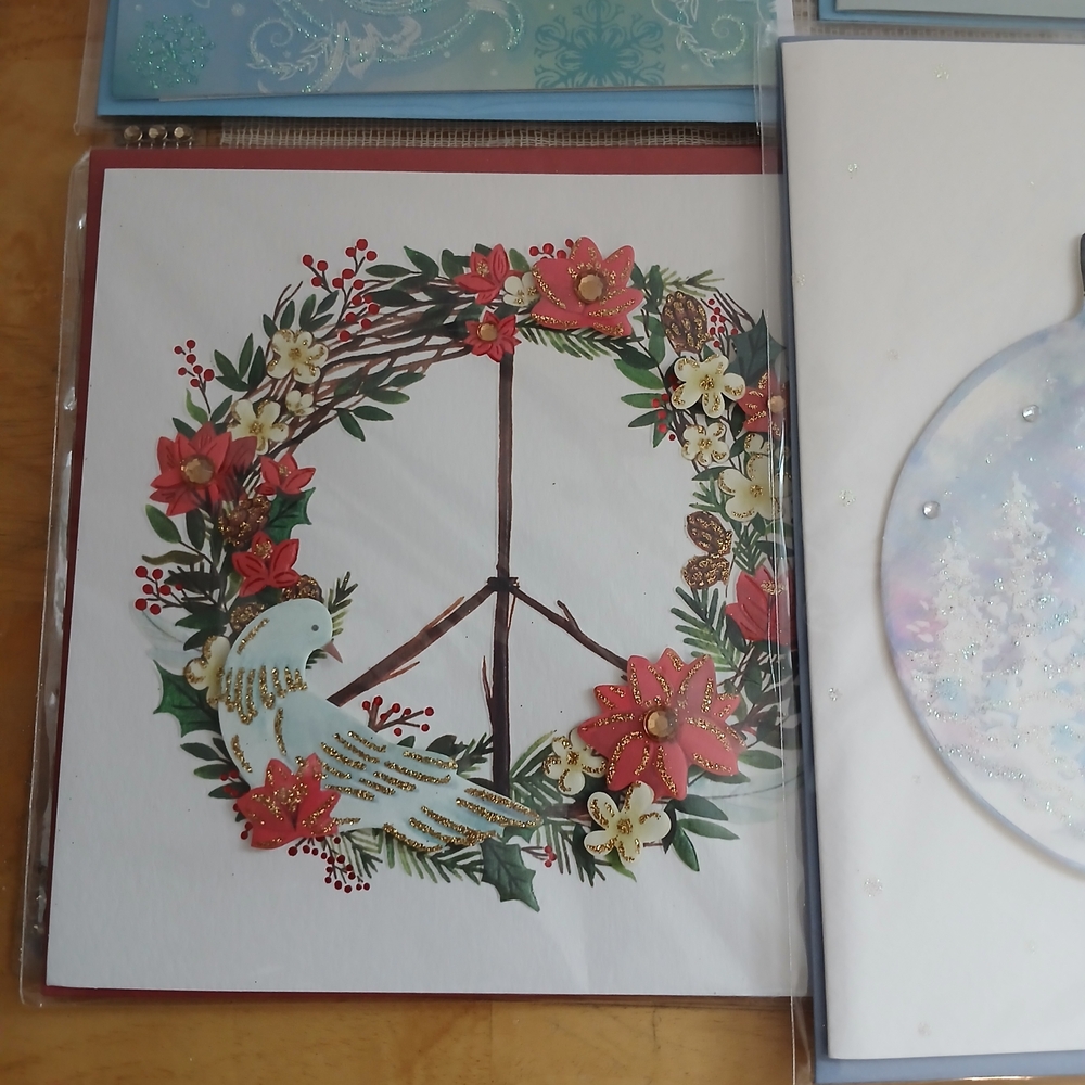 Set of 6 Papyrus 3D Jeweled Bejeweled Shiny Greeting Christmas Cards Beautiful - Picture 5 of 9